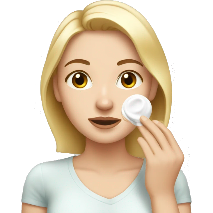 white girl applying cream on face emoji