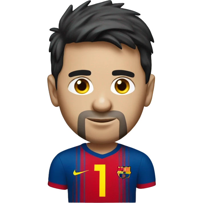 Lionel Messi with a T shirt with the colors Yellow, blue an red emoji