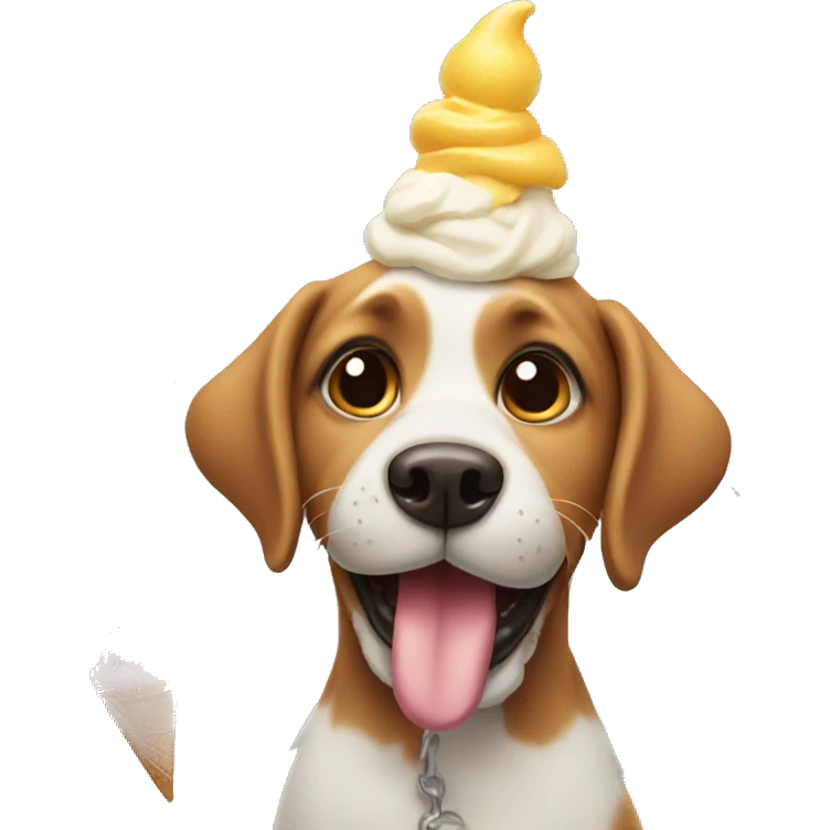 Dog with ice cream emoji