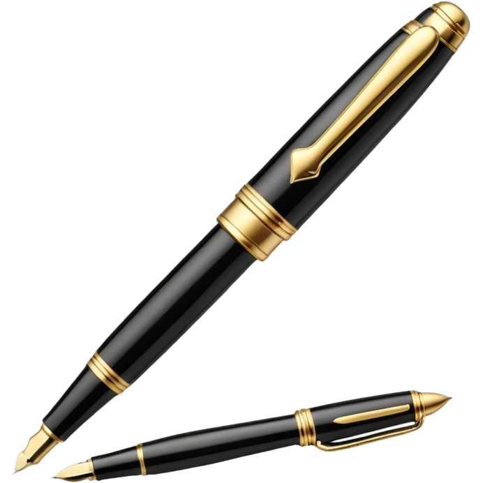 3D perspective academic premium golden luxury black Fountain Pe emoji