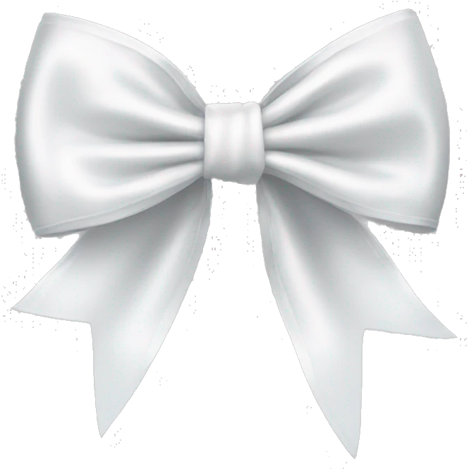 White satin bow emoji