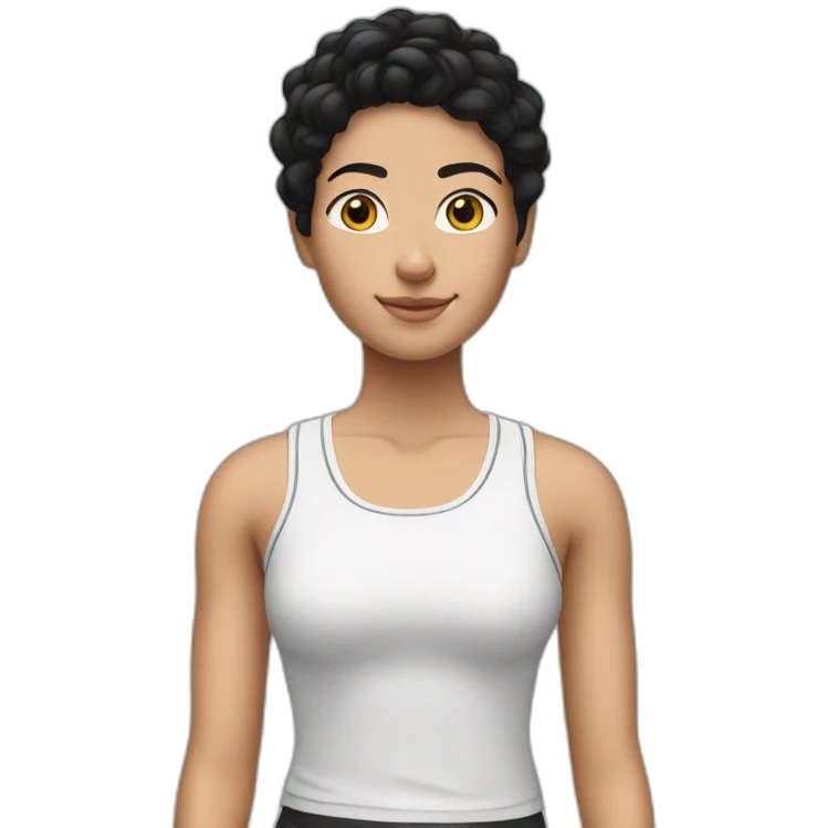 Black hair white Tunisian in adidas tank top emoji