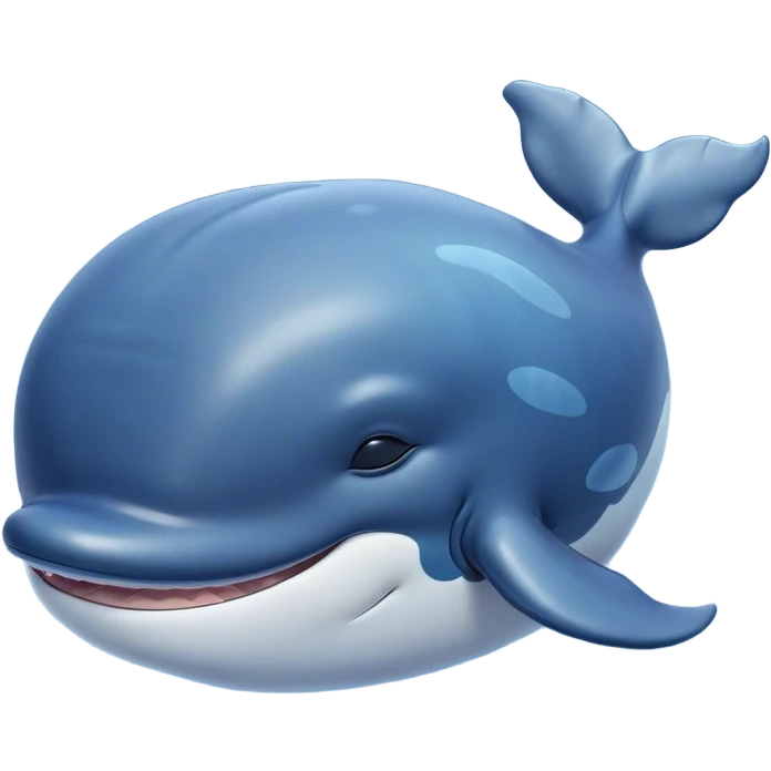 Meme-Worthy Cute Sleeping Humpback Whale Portrait Emoji, Head resting peacefully with a contented smile, showcasing an enormous blue-gray body with gently drifting pectoral fins and eyes softly closed in serene slumber, Simplified yet adorably endearing features, highly detailed, glowing with a soft, drowsy deep-sea light, high shine, relaxed and utterly lovable, stylized with an air of playful oceanic laziness, soft glowing outline, capturing the essence of a sleeping humpback whale that feels destined to become the next viral icon of adorable marine rest! emoji