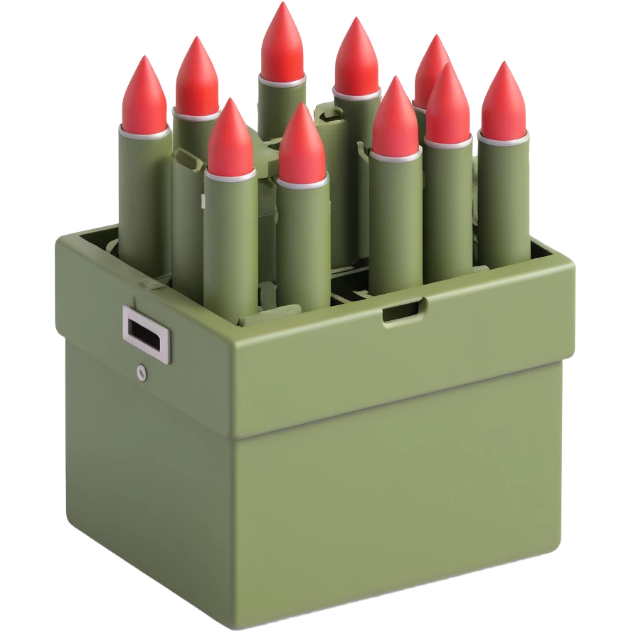 A military box filled with combat missiles emoji