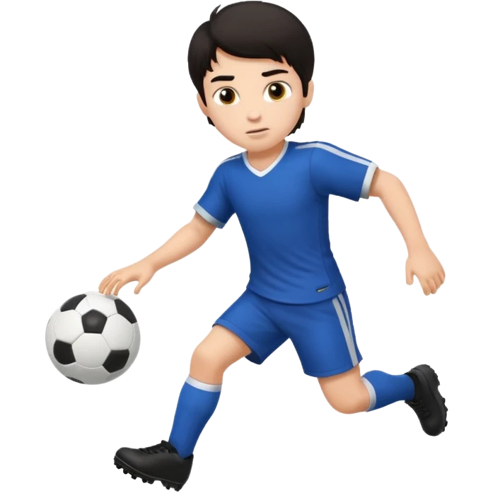 Dark hair boy playing football emoji