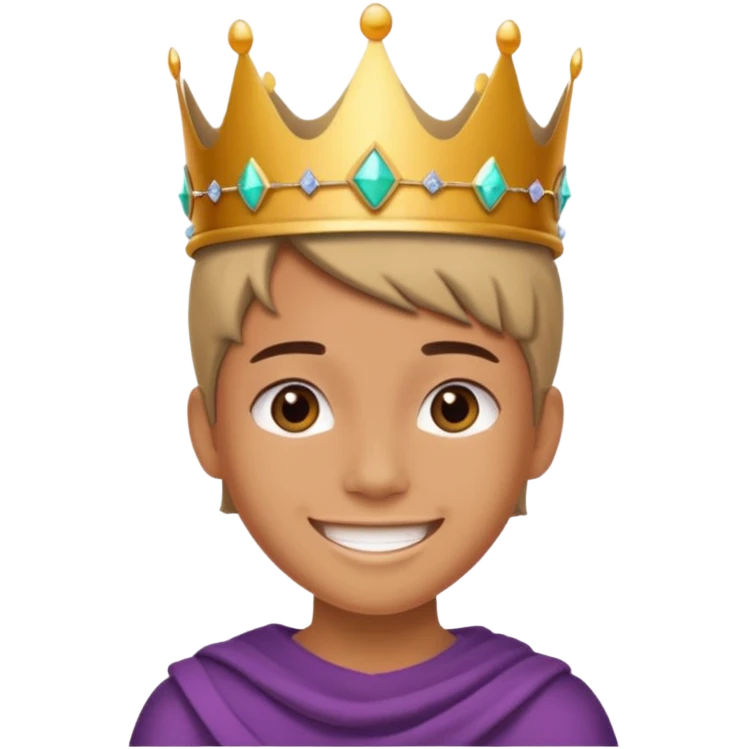 A stylish teen wearing a hand-crafted crown for fun. emoji
