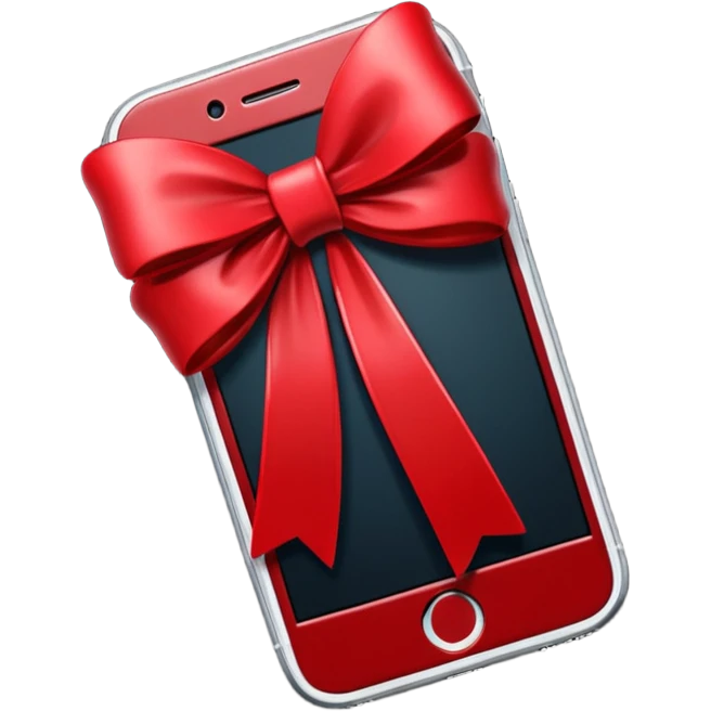 Dark red iPhone bow emoji