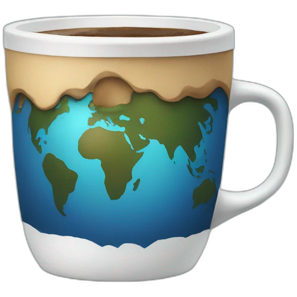 Earth drinking coffee emoji