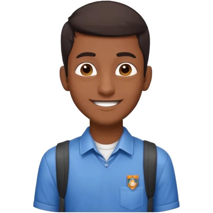 a skinny guy thats Indian and a tall aswell and has a school shirt on and a bit more dark skin emoji