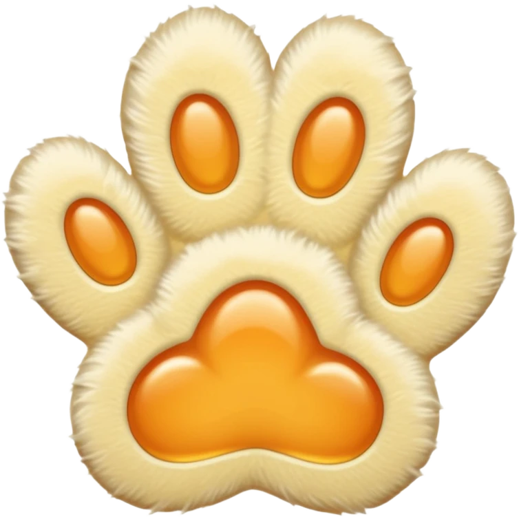 a very light pale pastel yellow-orange pawprint emoji