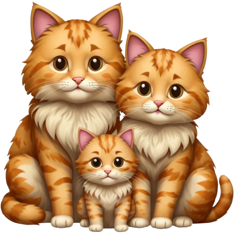 same but with 2 large cats and 2 kittens emoji