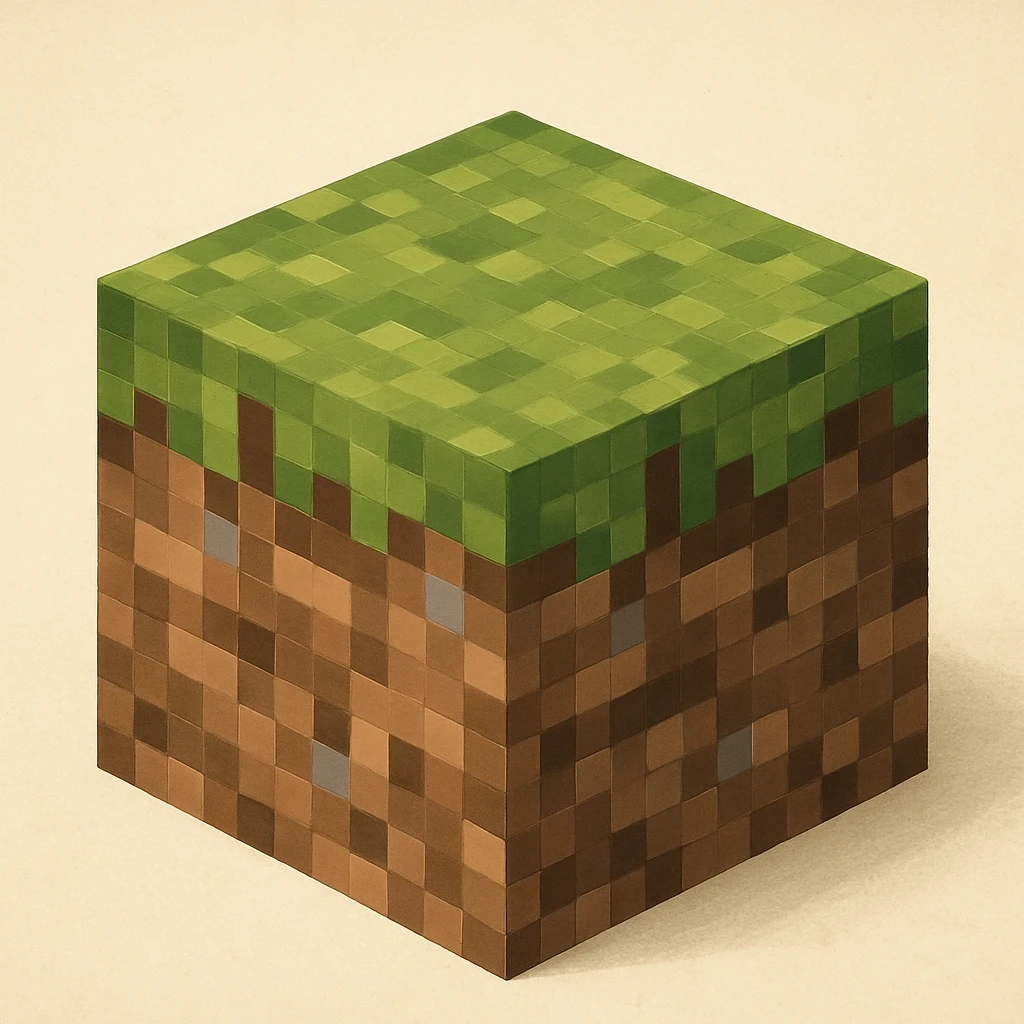 Minecraft grass block in general style emoji