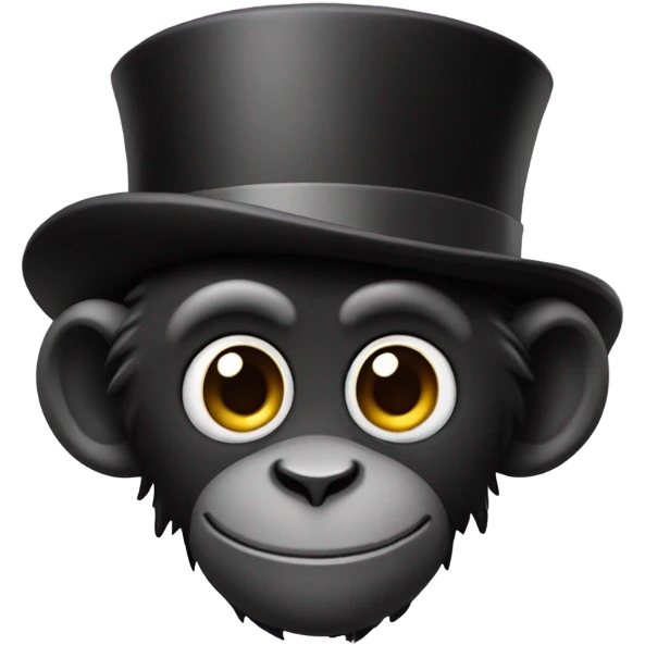 A black monkey with abs snd a top hat emoji