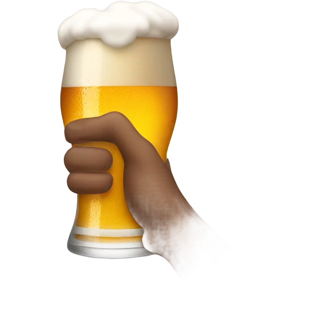 Beer with hand in it emoji