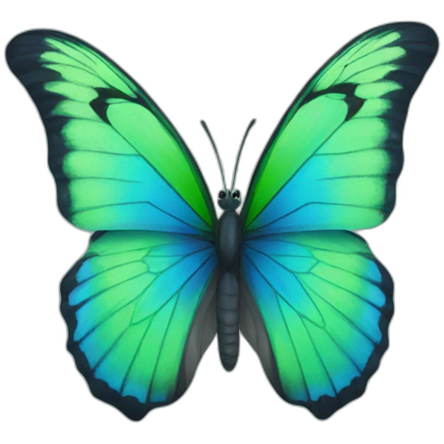 blue and green butterfly emoji