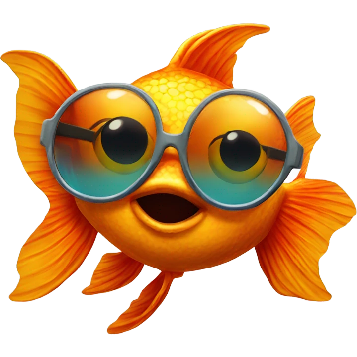 Goldfish with sunglasses emoji