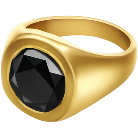 gold ring with black gem emoji