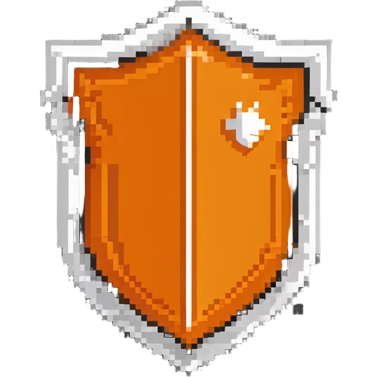 HTML5 logo in pixel art style with classic orange shield and white details emoji