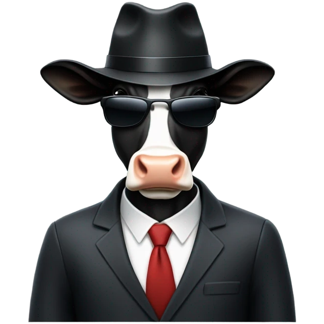cow secret agent fedora emoji