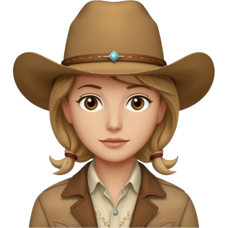 Ennis Del Mar with brown eyes, dark blonde hair, ivory shirt, brown jacket and cowboy hat emoji