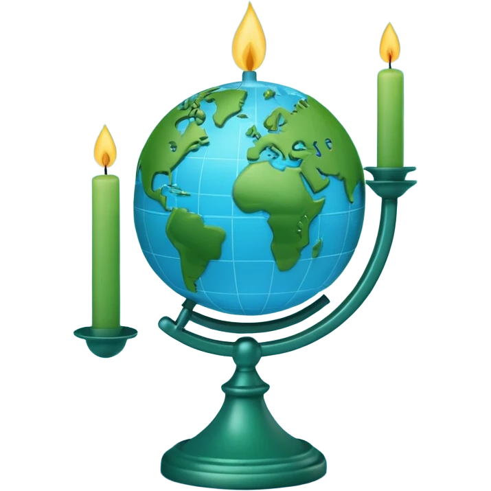 3D emoji style globe with simple candlestick chart in front, minimal design, no calculator, no coins, no money symbols, no dollar signs, clean professional look, transparent background emoji