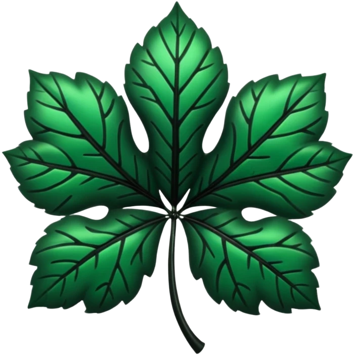 Trébol negro de cinco hojas emoji