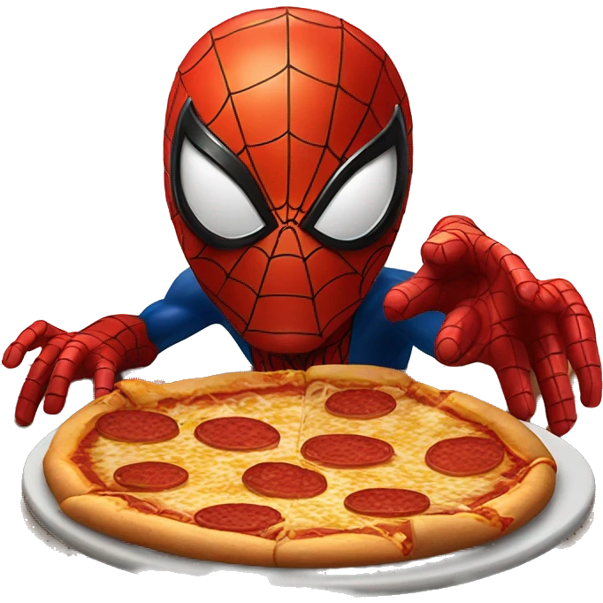 Spider-man eat pizza emoji