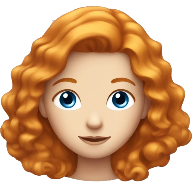 Ginger beautiful girl with blue eyes and wavey hair  emoji