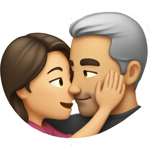 a woman whispering on a man's ear emoji