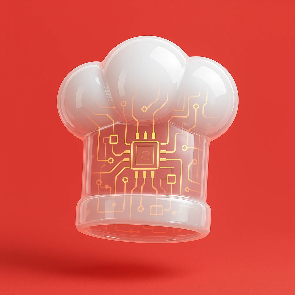 Chef hat white, red background  emoji