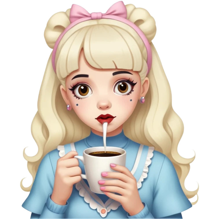 Melanie Martinez drinking coffee emoji