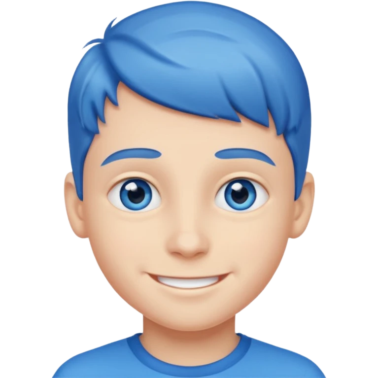 smiling boy portrait close-up blue eyes emoji
