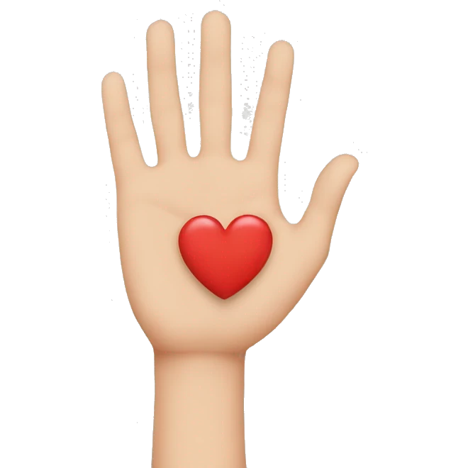 Half heart hand emoji