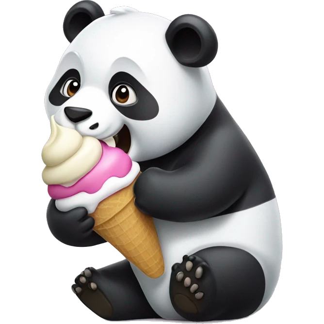 Panda eating ice cream emoji