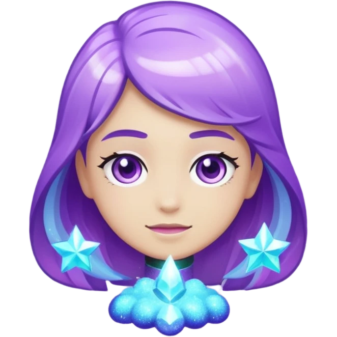 glitter purple and cian control game emoji