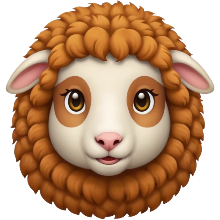 female sheep with gir hair emoji
