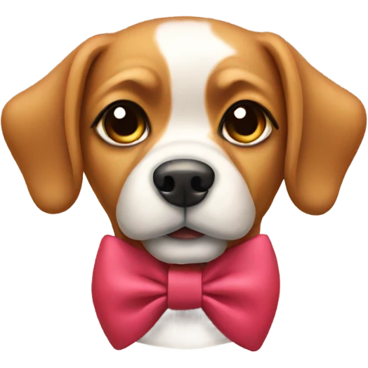 Dog wearing bow emoji