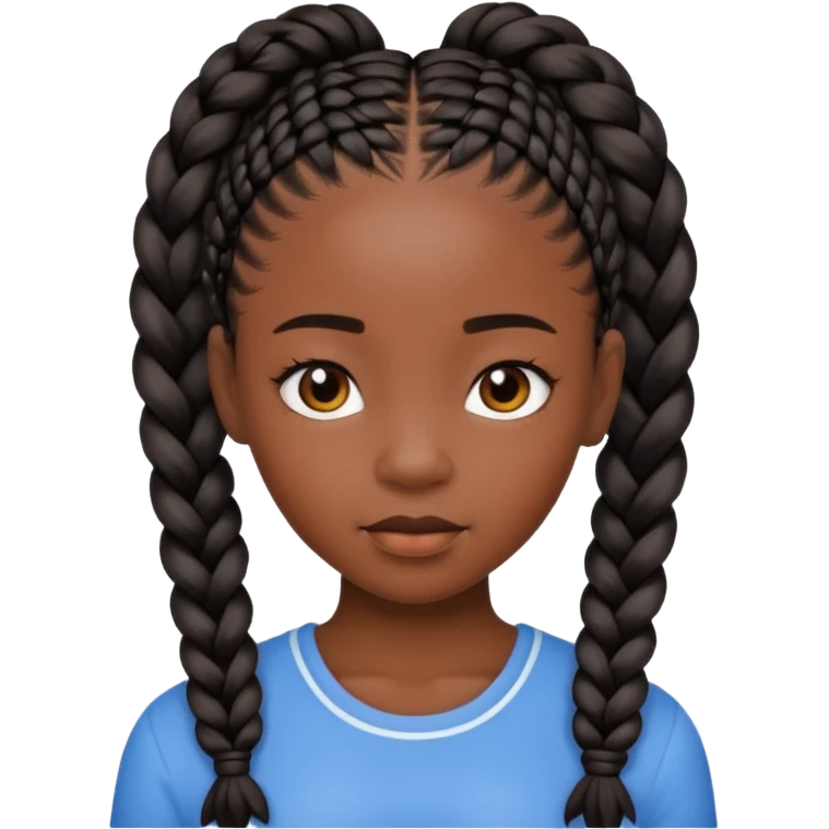black girl with braids emoji
