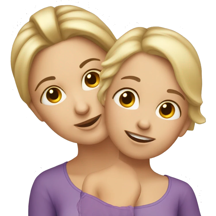 Caucasian mother and daughter emoji