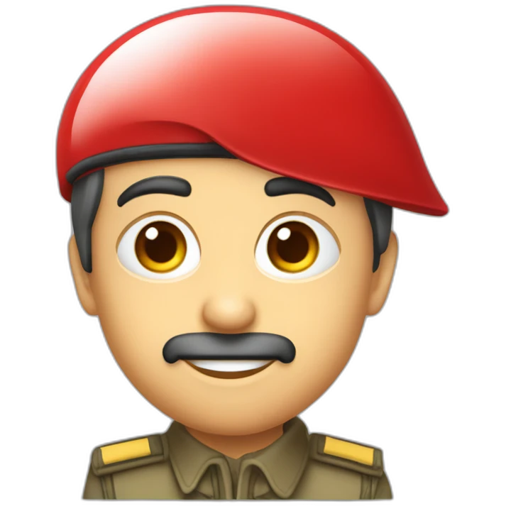 béret rouge parachutiste sur le cotes emoji
