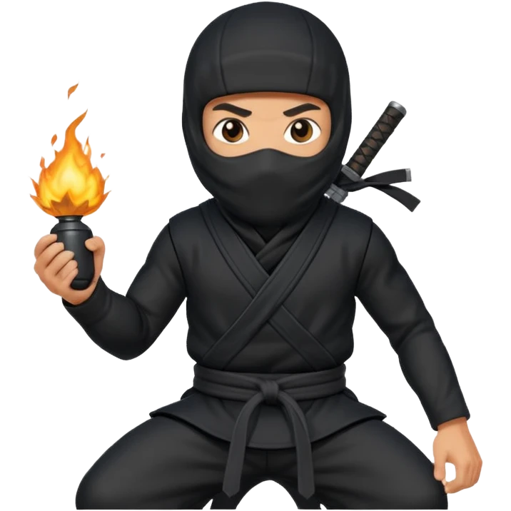 ninja with bomb emoji