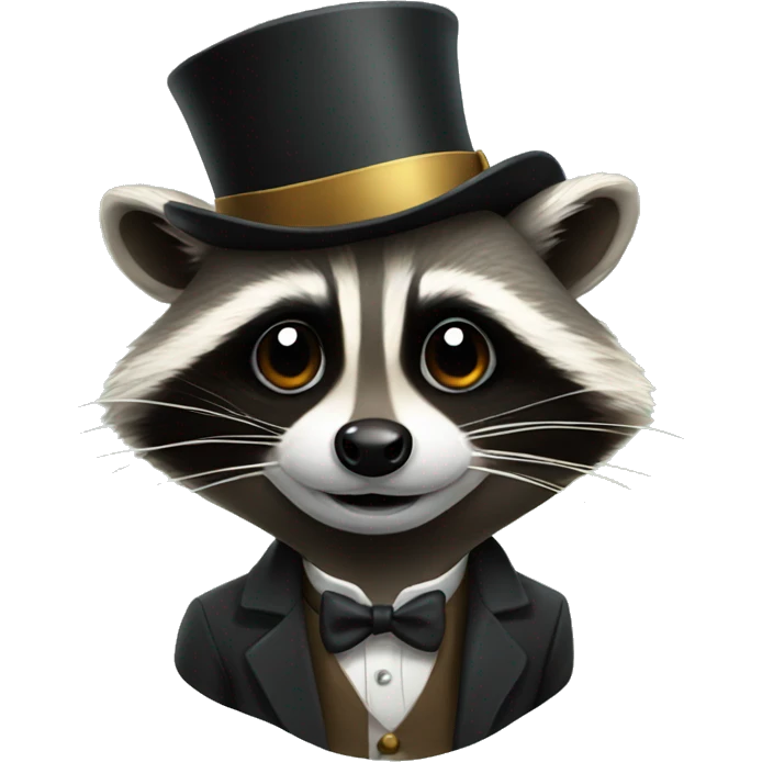 Raccoon with top hat  emoji
