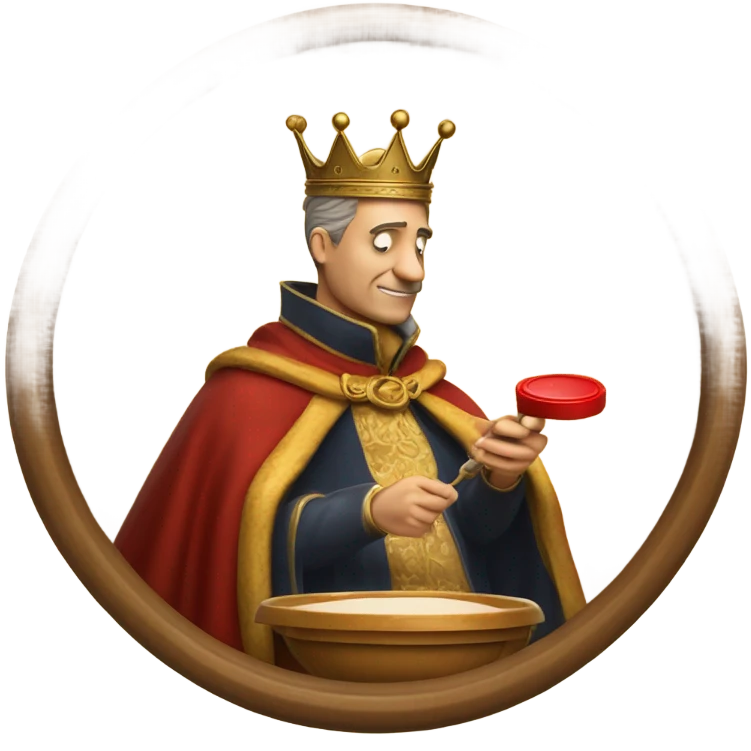 king wax sealing in circle emoji