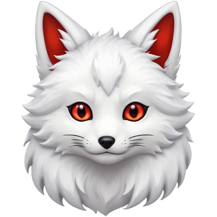 white kitsune with red eyes emoji