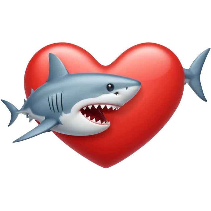 a heart out of the 🦈 emoji emoji