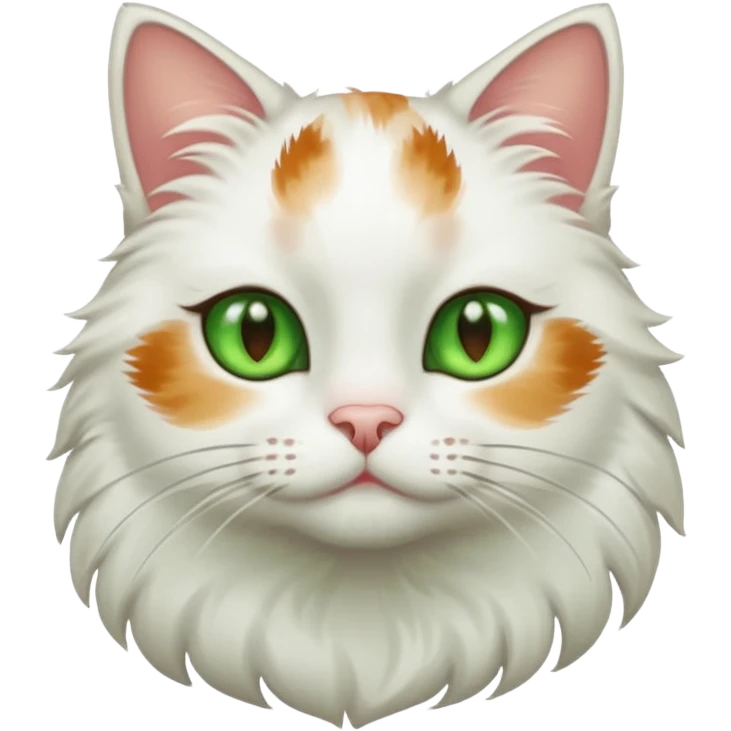 Gato blanco con manchas cafés y ojos verdes  emoji