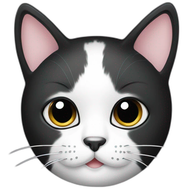 Black and white Cat with black spot emoji