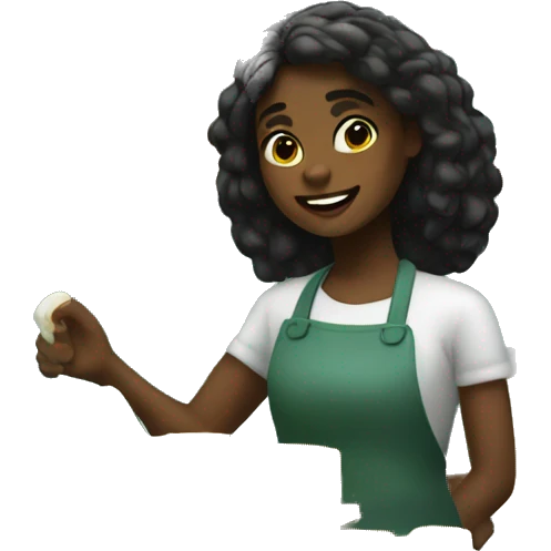 girl working in lush, selling soap emoji