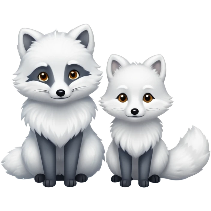 deux animaux russes sous la neige emoji