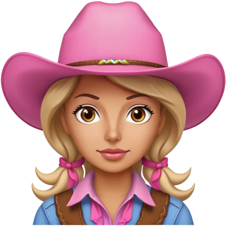 Cowgirl with pink hat emoji
